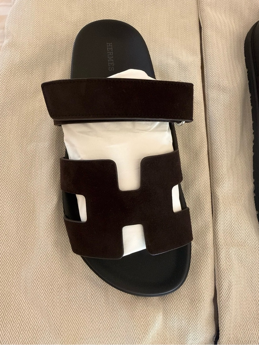 Hermes La Maison Brown Suede Oran-Style Women’s Slide Sandal